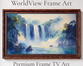 Victoria Falls Watercolor Landscape, Samsung Frame TV Art,  (Digital Download) 21