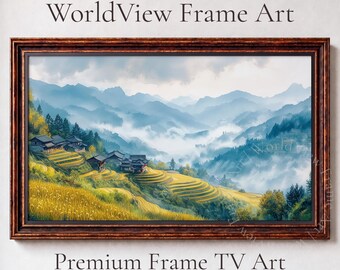 Autumn Rice Terraces, Golden Landscape, Samsung Frame TV Art (Digital Download) 37