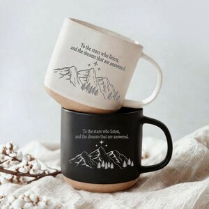 Personalized Engraved Pottery Mug, To the Stars Who Listen Pottery Mug, Night Court Bookish Gift, Fantasy Reader Gift, Gift For Girl
