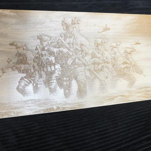 Navy Seals Laser Engraving on Hard Maple | High Definition | Low Relief | 3D Illusion