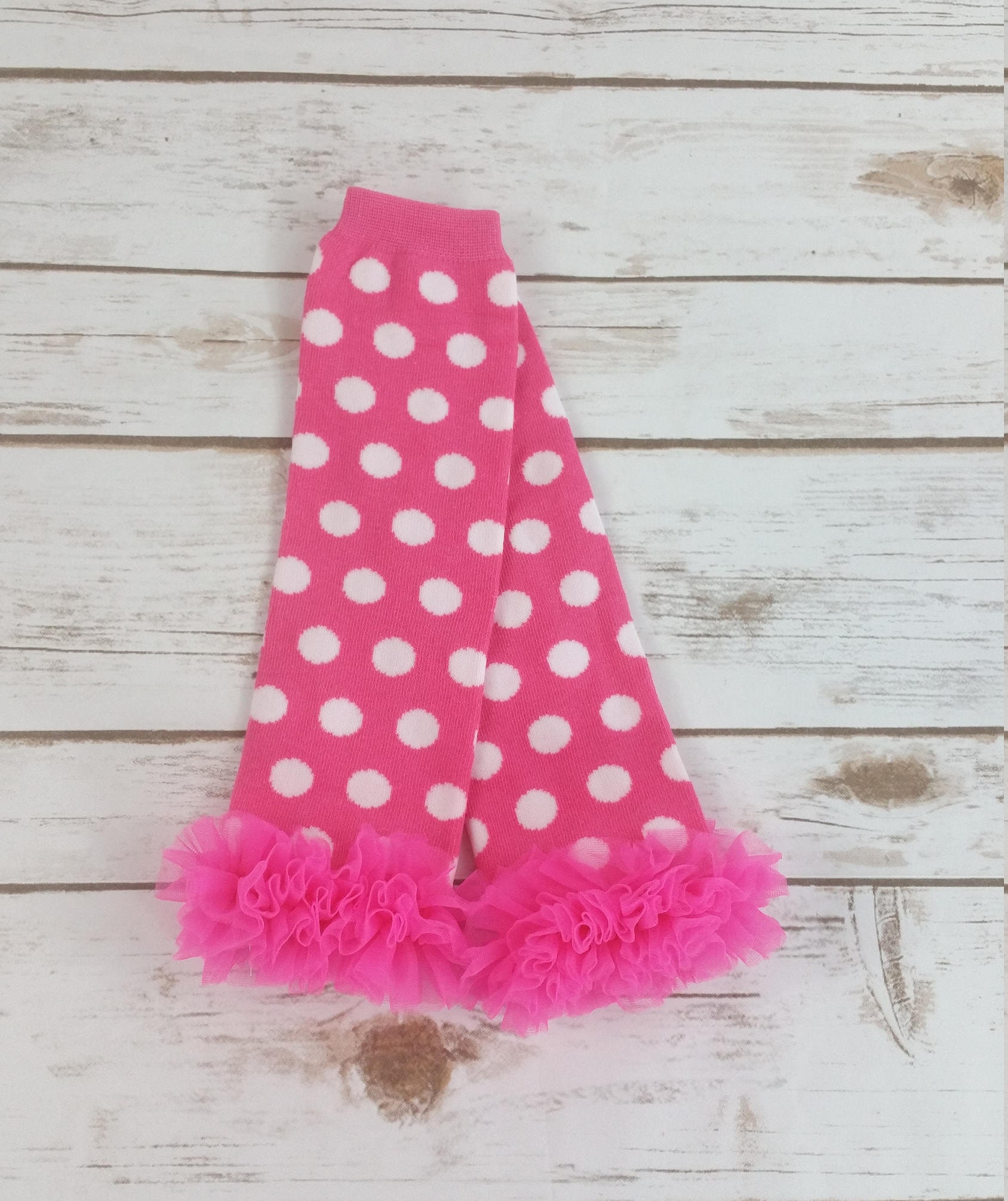 Hot Pink Polka Dot Leg Warmers Hot Pink Ruffle Leg Warmers Etsy