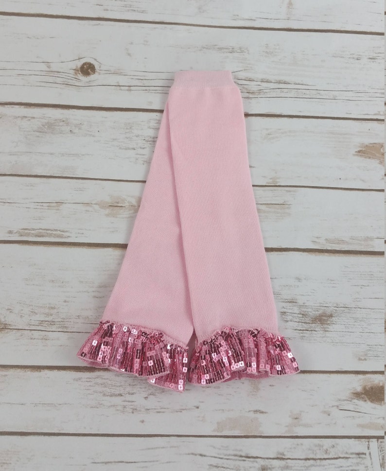 toddler Leg warmers White with Silver Sequin Ruffle baby girls