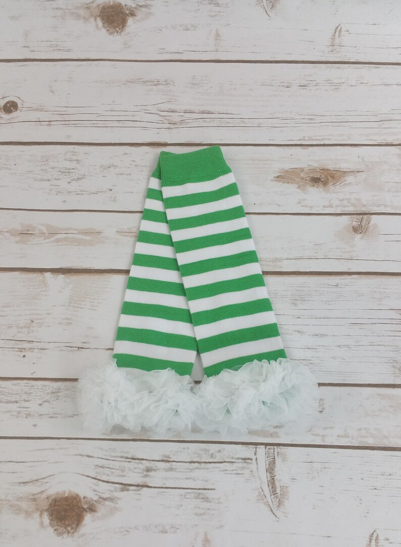 Baby Girl Christmas Elf Socks Baby Girl Clothes Green White Striped Leg Warmers Going Home Set Christmas Leg Warmers Girls Elf Costume