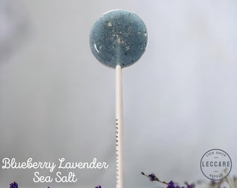 Blueberry Lavender Sea Salt Lollipops, Unique Wedding Favors, Favors for Guest, Thank you gifts for Wedding, 10 Lollipops