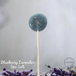 Blueberry Lavender Sea Salt Lollipops, Unique Wedding Favors, Favors for Guest, Thank you gifts for Wedding, 10 Lollipops