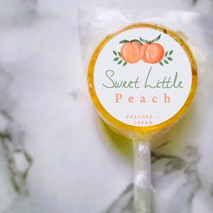 Personalized Peach Lollipop Gift Box: Sweet Little Peach Baby Shower