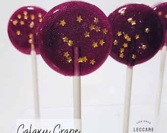 Galaxy Grape Lollipops // Stars and Shimmer // Favor for Guest // Birthday Favors // 10 Lollipops