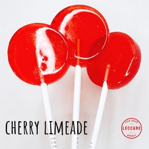 Cherry Limeade Lollipops // Cherry Lollipops // Red Lollipops // Favors  // Spring Wedding Favor // Summer Wedding  // 10 count