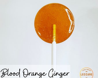 Spiced Candy, Blood Orange Ginger Lollipops, Party Favors, Favors for Guest, Lollipop Wedding, 10 Lollipops