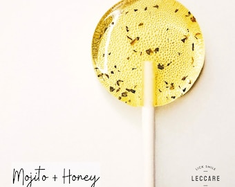 Mojito Lollipops // Cocktail Themed Lollipops // Fall Wedding Favor // Honey Lollipops // Summer Wedding Favor // Favor for Guest // 10 ct