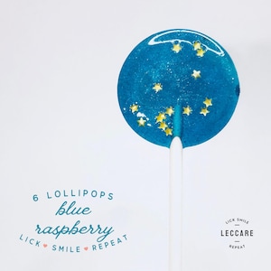 Blue Galaxy Raspberry Lollipops | Baby Shower Ideas Favors | Stars Galaxy Party | Gold Stars | Custom Labels