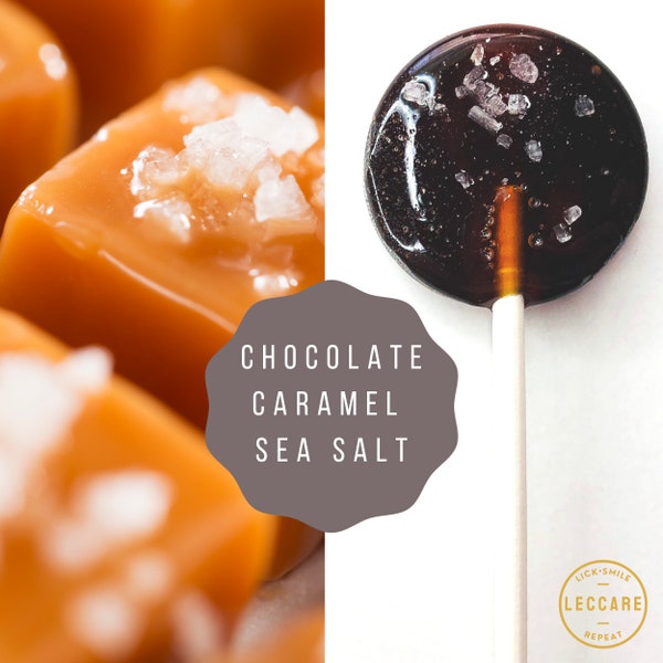 Chocolate Caramel Sea Salt Lollipops // Wedding Favor for Guest // Bridal Shower // Fall Wedding Favors // 10 Lollipops