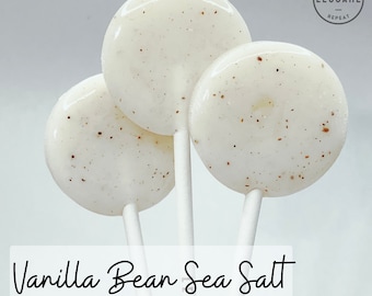 Vanilla Sea Salt Lollipops // Rustic Wedding Favor // Favor for Guest // Bridal Shower // 10 Lollipops