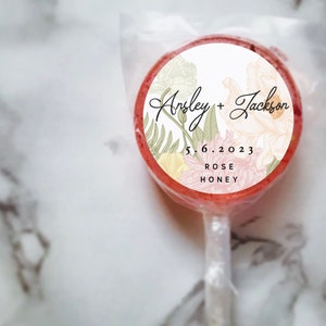 100 Lollipop Wedding Favors, Favors for Kids, Customizable Wedding Stickers, Fall Theme Wedding image 6