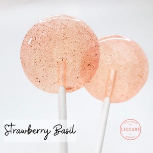 Strawberry Basil Glitter Lollipops // Bridal Shower Favor // Spring Wedding // 10 Lollipops