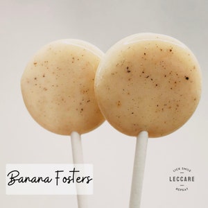 Banana Fosters Lollipop // Wedding Favors for Guest // Sweet Luxury Gift for Her // 10 Lollipops