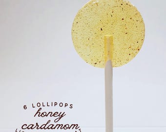 Cardamom Honey Lollipops: Wedding Favors, Tea Gift (6 per order)