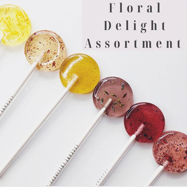 Floral Lollipop Sampler Box: Summer Wedding Favors, Tea Party Treats