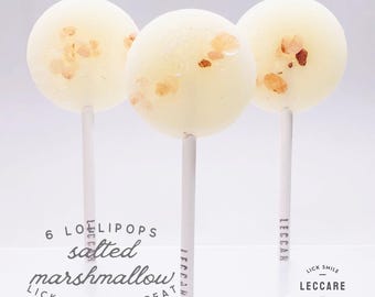 Salted Marshmallow Lollipops: Vegan Bridal Shower Favors, Winter Wedding Idea, Baby Shower Treats