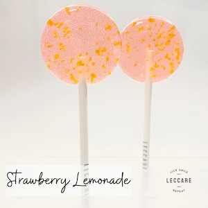 Strawberry Lemonade Lollipops // Glitter Lollipops  // Favor for Guest // 10 Lollipops