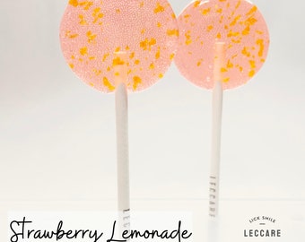 Strawberry Lemonade Lollipops // Glitter Lollipops  // Favor for Guest // 10 Lollipops
