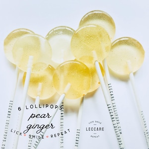 Pear Ginger Lollipops | Spiced Ginger Candy for Mom | Natural Lollipops for Gift | Tea Gift for Teacher