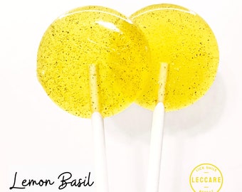 Lemon Basil Lollipops // Spring Wedding // Yellow Favors // Beach Wedding/ Bridal Shower // Tea Gift // 10 Lollipops