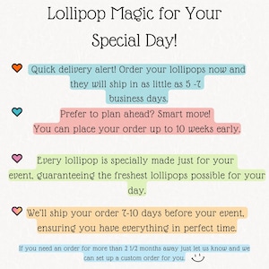 100 Lollipop Wedding Favors, Favors for Kids, Customizable Wedding Stickers, Fall Theme Wedding image 2