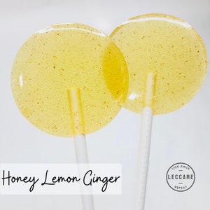 Honey  Lemon  Ginger Lollipops // Honey Candy // Ginger Candy // Fall  Wedding // Spring Wedding // Leccare Lollipops // 10 Count
