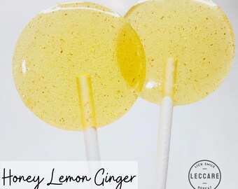 Honey  Lemon  Ginger Lollipops // Honey Candy // Ginger Candy // Fall  Wedding // Spring Wedding // Leccare Lollipops // 10 Count