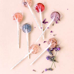 Flower Lollipops // Lavender Marshmallow // Floral Lollipops // Unique Wedding Favor // Purple Wedding Favor // Spring Wedding // 10 count image 8