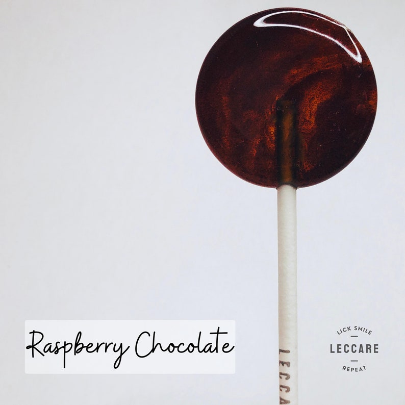 Raspberry Chocolate Lollipops // Favors for Guest // Bridal Shower Favor // Fall Weddings // Summer Wedding // 10 count image 1