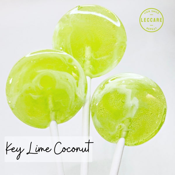 Key Lime Coconut Lollipops // Spring Wedding Favors // Beach Wedding // 10 Lollipops