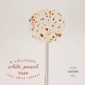White Peach Rose Lollipops // Unique Wedding Favors // Edible Flower Lollipops