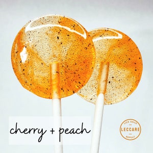 Cherry Peach Lollipop // Fruit Lollipop // Wedding Favor // Birthday Party // Wedding Idea // Teacher Gift // Tea Gift // 10 Lollipops