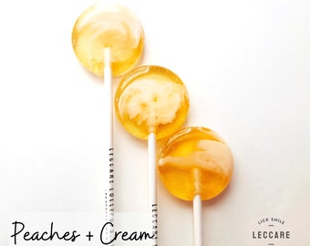 Peaches and Cream Lollipops // Fall Wedding Favors // Spring Wedding Idea // Summer Wedding // Favors for Guest // Leccare // 10 count