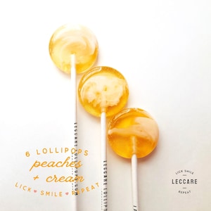 Peaches and Cream Lollipops: Custom Favors, Baby Shower Gifts (6 per order)