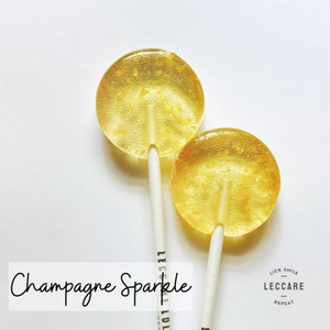 Champagne Lollipops // Gold Flake Lollipops // Spring Wedding Favor // Summer Wedding Favor // Leccare // Favors for Guest // 10 Count Box