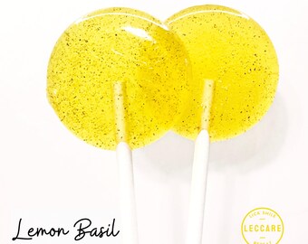Lemon Favors // Lemon Basil Lollipops // Bridal Shower Favors // Favor for Guest // Spring Wedding Favor // 10 Lollipops