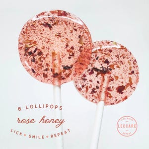 Rose & Honey Lollipops: Spring Wedding Favors (6 per Order)