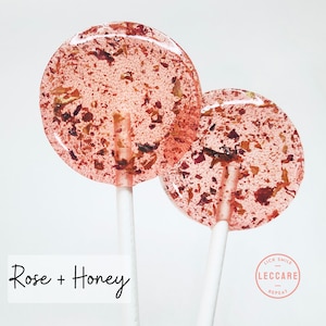 Rose Lollipops // Rose and Honey // Favors for Guest // Spring Wedding Favor // Summer Wedding // 10 count image 1