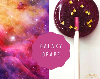 Galaxy Grape Lollipops // Wedding Favors for Guest // Baby Shower Favors // 10 Lollipops