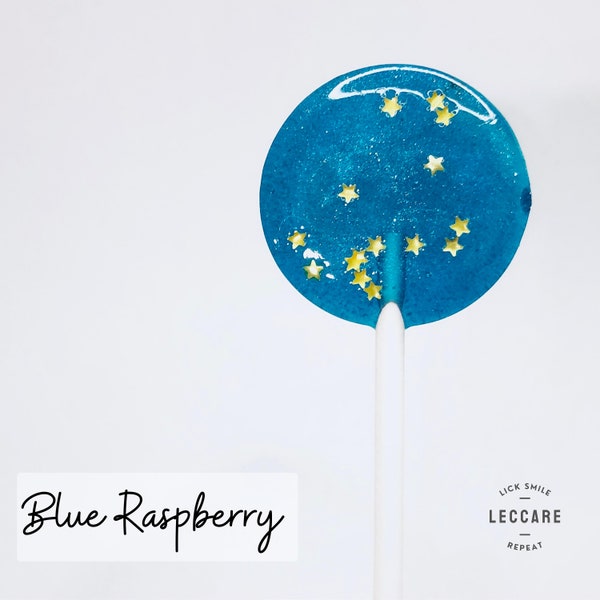 Blue Raspberry Lollipops // Stars and Shimmer Lollipops  // Wedding Favors for Guest // Birthday Favors // 10 Lollipops