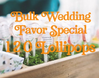 Bulk Wedding Favors // Favors for Guest // Bridal Shower // Party Lollipops // 120 Lollipops