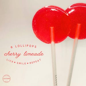 Red Cherry Limeade Lollipops: Unique Wedding Favors, Thank you Treat