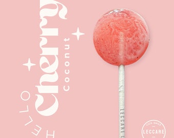 Cherry Coconut Lollipops for Spring Wedding / Pink Party Favors Bachelorette // Graduation Party Favor Ideas // 10 Lollipops