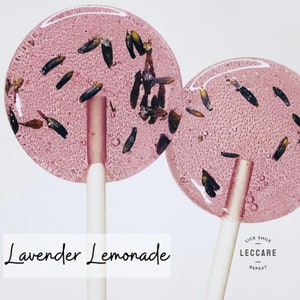 Lavender Lemonade Lollipops // Flower Lollipops // Fall Wedding Favor // Summer Wedding Favor // Leccare Lollipops // 10 count