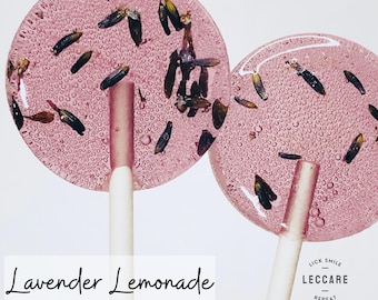 Lavender Lemonade Lollipops // Flower Lollipops // Fall Wedding Favor // Summer Wedding Favor // Leccare Lollipops // 10 count