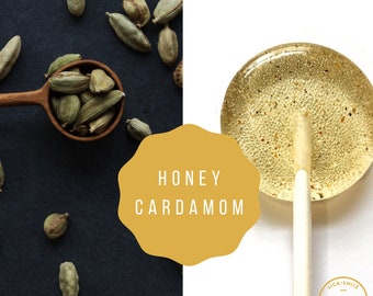 Honey Favors // Honey & Cardamom Lollipops // Fall Wedding Favor // Natural Lollipops // Summer Wedding // Favors for Guest // 10 count