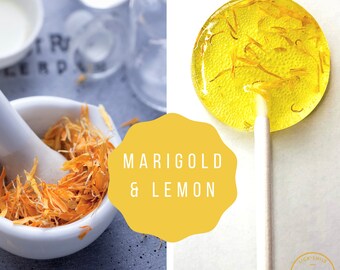 Marigold Flower Lollipops // Wedding Gift // Wedding Flowers // Bulk Favors // 10 Lollipops